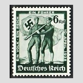 FRIM�RKER TYSK RIGE: 1938 | AFA 657 | �strigs indlemmelse - 6 pf. gr�n - Postfrisk