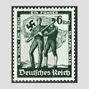 FRIM�RKER TYSK RIGE: 1938 | AFA 657 | �strigs indlemmelse - 6 pf. gr�n - Postfrisk