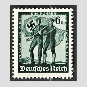 FRIM�RKER TYSK RIGE: 1938 | AFA 658 | �strigs indlemmelse - 6 pf. gr�n, lille - Postfrisk