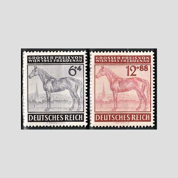 FRIMRKER TYSK RIGE: 1943 | AFA 852,853 | Wien Derby - 6 + 12 pf. + (4,88 pf.) - Postfrisk