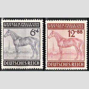 FRIM�RKER TYSK RIGE: 1943 | AFA 852,853 | Wien Derby - 6 + 12 pf. + (4,88 pf.) - Postfrisk