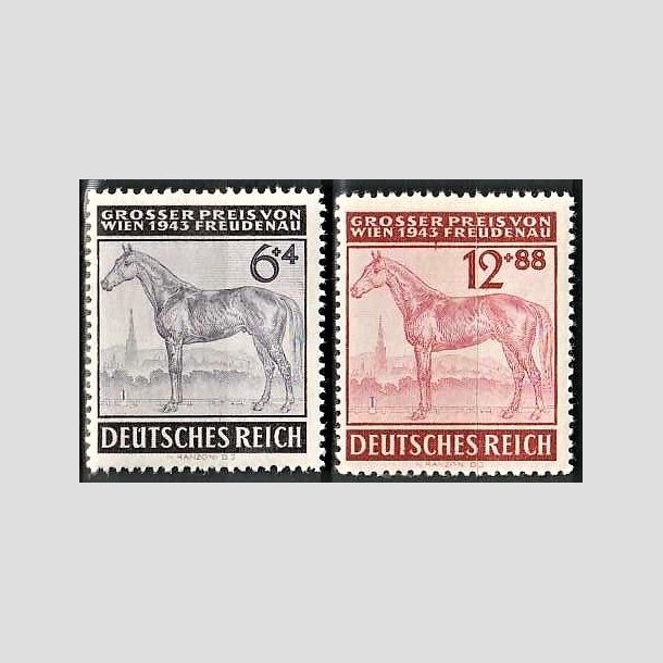 FRIMRKER TYSK RIGE: 1943 | AFA 852,853 | Wien Derby - 6 + 12 pf. + (4,88 pf.) - Postfrisk