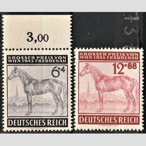 FRIM�RKER TYSK RIGE: 1943 | AFA 852,853 | Wien Derby - 6 + 12 pf. + (4,88 pf.) - Postfrisk