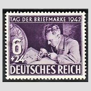 FRIM�RKER TYSK RIGE: 1942 | AFA 802 | Frim�rkets dag. - 6 + 24 pf. - Postfrisk