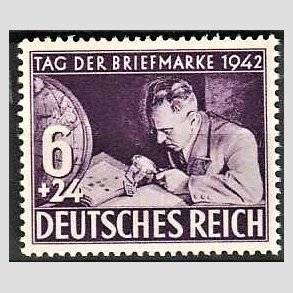 FRIM�RKER TYSK RIGE: 1942 | AFA 802 | Frim�rkets dag. - 6 + 24 pf. - Postfrisk
