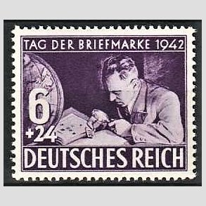 FRIM�RKER TYSK RIGE: 1942 | AFA 802 | Frim�rkets dag. - 6 + 24 pf. - Postfrisk