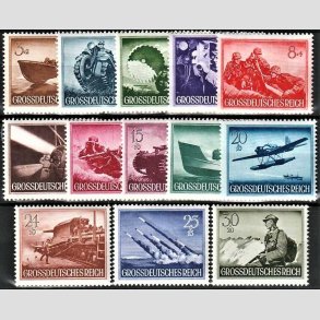 FRIM�RKER TYSK RIGE: 1944 | AFA 869-81 | Heltemindedagen - 3 + 30 pf. + (2 - 20 pf.) - Postfrisk