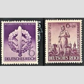FRIM�RKER TYSK RIGE: 1942 | AFA 813,814 | Heltemindedagen, Peter Henlein. - 6 pf + 6+24 pf. - Postfrisk
