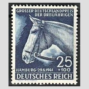 FRIM�RKER TYSK RIGE: 1941 | AFA 774 | Hamburg Derby - 25+100 pf. bl� - Postfrisk