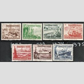 FRIM�RKER TYSK RIGE: 1937 | AFA 646-53 | Heltemindedagen - 3+2 pf. - 25+15 pf. (minus 4+3 pf.) - Postfrisk