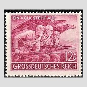 FRIM�RKER TYSK RIGE: 1945 | AFA 903 | Folkestormen. - 12+8 pf. r�dlilla - Postfrisk