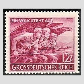 FRIM�RKER TYSK RIGE: 1945 | AFA 903 | Folkestormen. - 12+8 pf. r�dlilla - Postfrisk