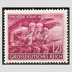 FRIM�RKER TYSK RIGE: 1945 | AFA 903 | Folkestormen. - 12+8 pf. r�dlilla - Postfrisk