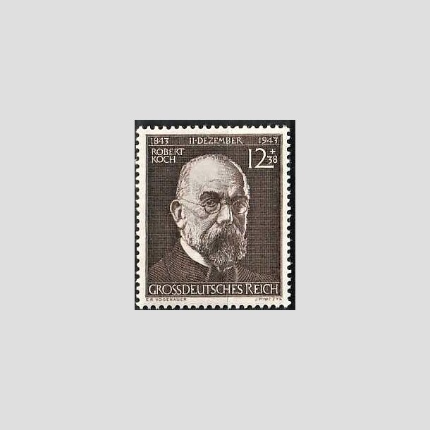 FRIMRKER TYSK RIGE: 1944 | AFA 859 | Robert Koch. - 12+38 pf. mrkbrun - Postfrisk