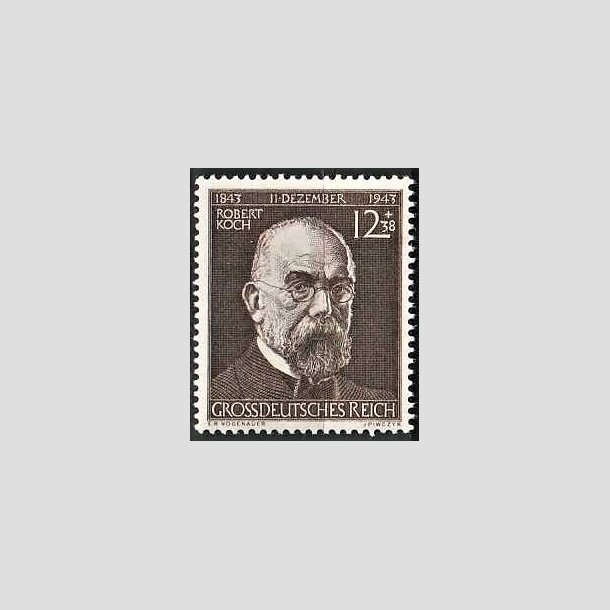 FRIMRKER TYSK RIGE: 1944 | AFA 859 | Robert Koch. - 12+38 pf. mrkbrun - Postfrisk