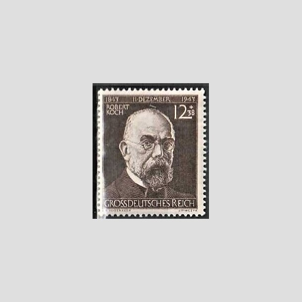 FRIMRKER TYSK RIGE: 1944 | AFA 859 | Robert Koch. - 12+38 pf. mrkbrun - Postfrisk