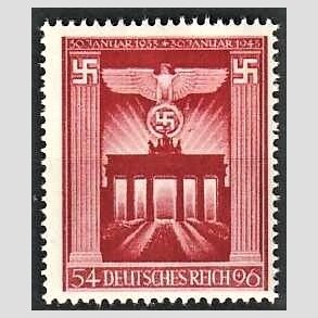 FRIM�RKER TYSK RIGE: 1942 | AFA 822 | 10-�rs magtovertagelse - 54+96 pf. - Postfrisk