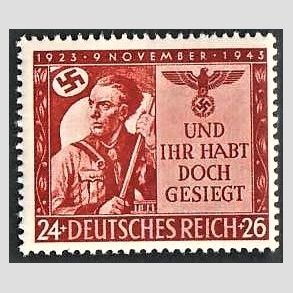 FRIM�RKER TYSK RIGE: 1943 | AFA 858 | 9. november mindem�rke - 24+26pf. r�d - Postfrisk