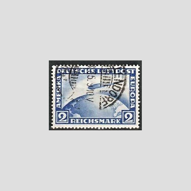 FRIMRKER TYSK RIGE: 1928-30 | AFA 422 | Zeppelin luftpost - 2 mk. bl - Stemplet