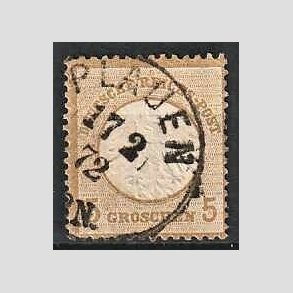 FRIM�RKER TYSK RIGE: 1872 | AFA 06 | �rn, lille brystskjold - 5 gr. gr�brun - Stemplet (Rimelig p�n kvalitet)