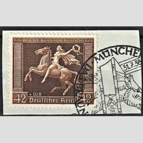 FRIM�RKER TYSK RIGE: 1938 | AFA 666 | Brune b�nd - 42 + 108 pf. p� klip - Stemplet