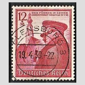 FRIM�RKER TYSK RIGE: 1939 | AFA 686 | Hitlers 50 �rs f�dselsdag - 12 + 38 pf. - Stemplet