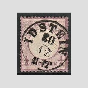 FRIM�RKER TYSK RIGE: 1872 | AFA 01 | �rn, lille brystskjold - 1/4 gr. violet - Stemplet (Rimelig p�n kvalitet)
