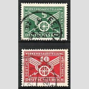 FRIM�RKER TYSK RIGE: 1925 | AFA 370,371 | Trafikudstilling. - 5 + 10 pf. - Stemplet