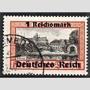 FRIM�RKER TYSK RIGE: 1939 | AFA 723 | Danzig med overtryk - 1 rm./1 g. - Stemplet