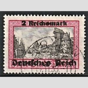 FRIM�RKER TYSK RIGE: 1939 | AFA 724 | Danzig med overtryk - 2 rm./2 g. - Stemplet