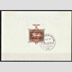 FRIM�RKER TYSK RIGE: 1937 | AFA 644 | Brune b�nd miniark r�dt overtryk - Stemplet