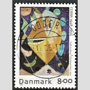FRIM�RKER DANMARK | 2006 - AFA 1487 - COBRA-malere - 8,00 Kr. flerfarvet - Pragt Stemplet Odder