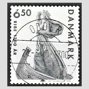 FRIMRKER DANMARK | 2010 - AFA 1615 - Ribe 1300 r - 6,50 Kr. grlig - Pragt Stemplet Odder