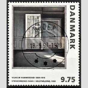 FRIMRKER DANMARK | 1997 - AFA 1158 - Vilh. Hammershj - 9,75 Kr. flerfarvet - Lux Stemplet Odder