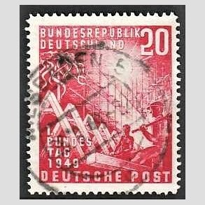 FRIM�RKER VESTTYSKL. BUND: 1949 | AFA 1075 | 1. Forbundskongres - 20 pf. r�d - Stemplet