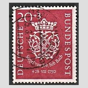 FRIM�RKER VESTTYSKL. BUND: 1950 | AFA 1085 | 200 �ret for Bachs d�d - 20 + 3 pf. lillar�d - Stemplet
