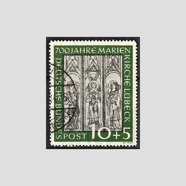 FRIMRKER VESTTYSKL. BUND: 1951 | AFA 1102 | Lbeck Mariekirke 700 rs jubilum - 10 + 5 pf. grn/gr - Stemplet