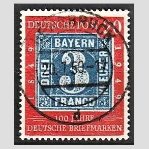 FRIM�RKER VESTTYSKL. BUND: 1949 | AFA 1077 | Frim�rkets 100-�rs jubil�um - 20 pf. r�d/bl� - Stemplet