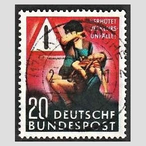 FRIM�RKER VESTTYSKL. BUND: 1953 | AFA 1125 | F�rdelspropaganda - 20 pf. sort/r�d/gr�/gul - Stemplet