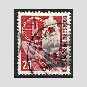 FRIM�RKER VESTTYSKL. BUND: 1953 | AFA 1132 | Trafikudstilling M�nchen. - 20 pf. r�d - Stemplet