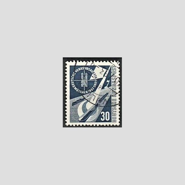 FRIMRKER VESTTYSKL. BUND: 1953 | AFA 1133 | Trafikudstilling Mnchen. - 30 pf. bl - Stemplet