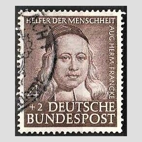 FRIM�RKER VESTTYSKL. BUND: 1953 | AFA 1136 | Menneskehedens Hj�lpere - 4 + 2 pf. brun - Stemplet