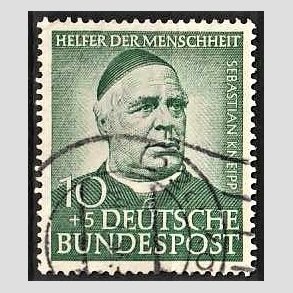 FRIM�RKER VESTTYSKL. BUND: 1953 | AFA 1137 | Menneskehedens Hj�lpere - 10 + 5 pf. gr�gr�n - Stemplet