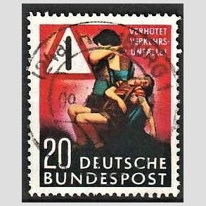 FRIM�RKER VESTTYSKL. BUND: 1953 | AFA 1125 | F�rdelspropaganda - 20 pf. sort/r�d/gr�/gul - Stemplet