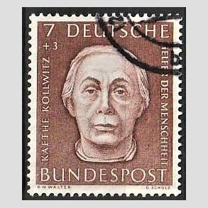 FRIM�RKER VESTTYSKL. BUND: 1954 | AFA 1163 | Menneskehedens Hj�lpere - 7 + 3 pf. brun - Stemplet