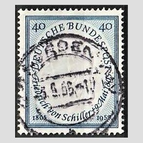 FRIM�RKER VESTTYSKL. BUND: 1955 | AFA 1173 | Friedrich v. Schiller. - 40 pf. lysbl� - Stemplet