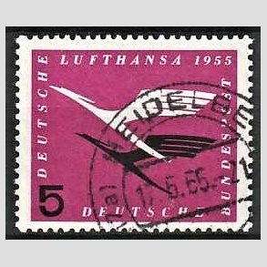 FRIM�RKER VESTTYSKL. BUND: 1955 | AFA 1168 | Lufthansas genetablering - 5 pf. lilla/sort - Stemplet