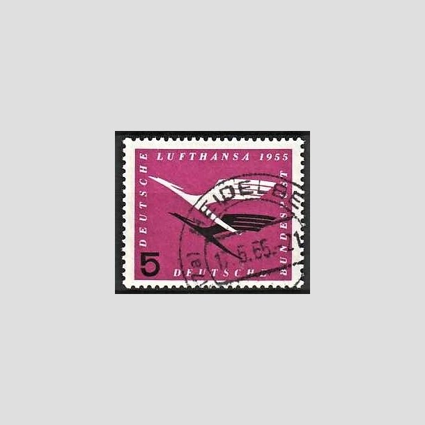 FRIMRKER VESTTYSKL. BUND: 1955 | AFA 1168 | Lufthansas genetablering - 5 pf. lilla/sort - Stemplet