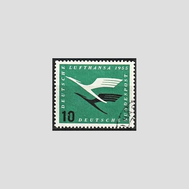 FRIMRKER VESTTYSKL. BUND: 1955 | AFA 1169 | Lufthansas genetablering - 10 pf. grn/sort - Stemplet