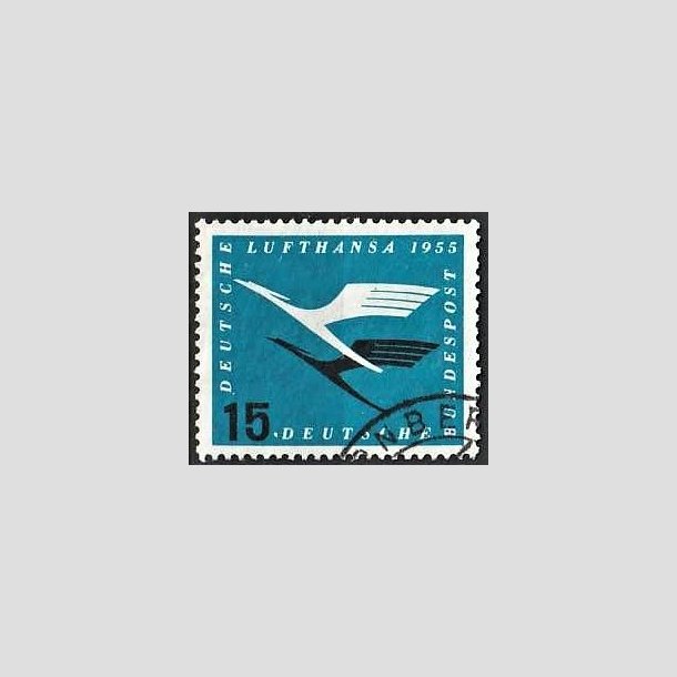 FRIMRKER VESTTYSKL. BUND: 1955 | AFA 1170 | Lufthansas genetablering - 15 pf. bl/sort - Stemplet